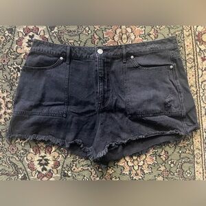 Forever 21 Distressed Black Denim Shorts